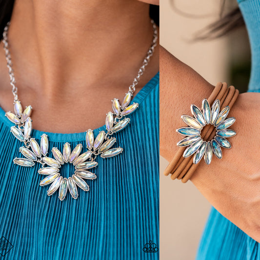 Celestial Cruise - Multicolor Iridescent Necklace/Bracelet set