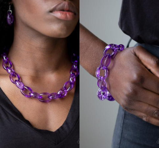 Ice Queen - Purple necklace w/ matching bracelet