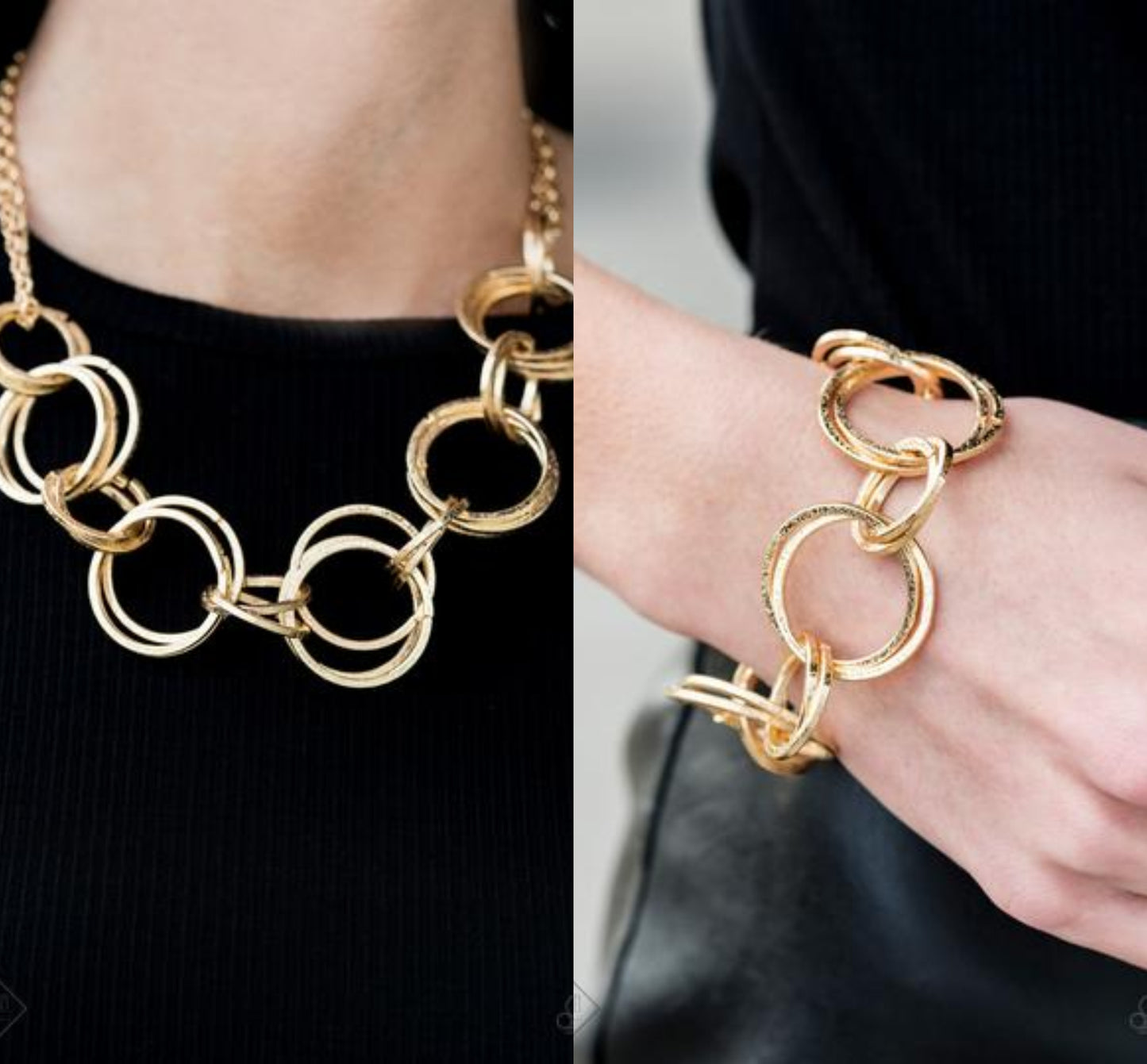 Jump Into The Ring - Gold necklace w/ matching bracelet