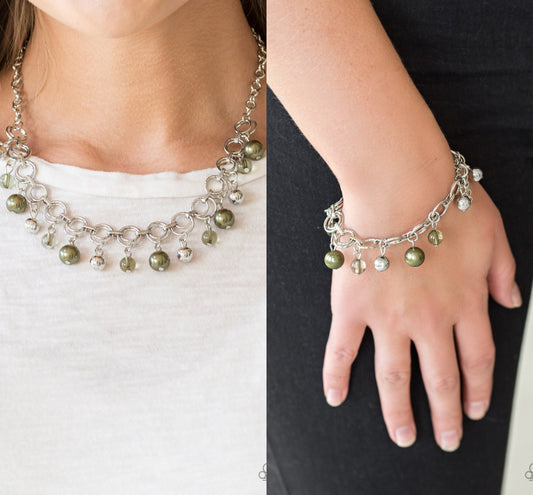 Fiercely Fancy - Green necklace w/ matching bracelet