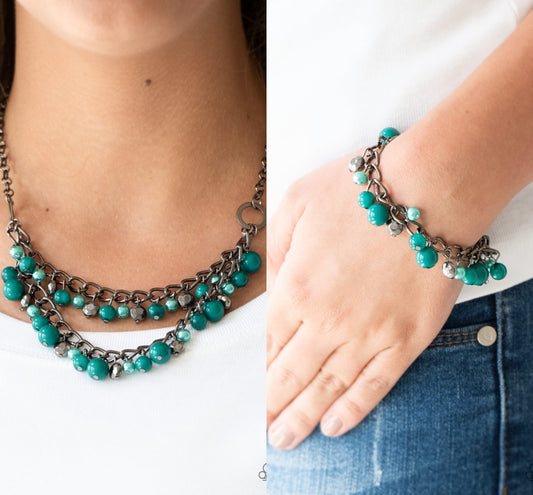 Watch Me Now - Green w/ matching bracelet