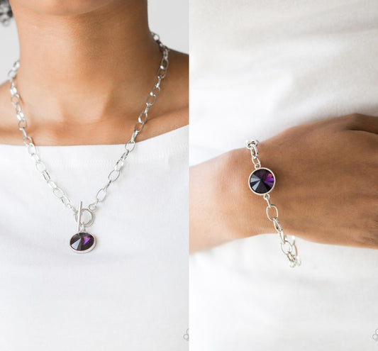 She Sparkles On - Purple necklace w/ matching bracelet