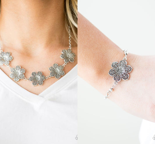 Island Maven - Silver necklace w/ matching bracelet