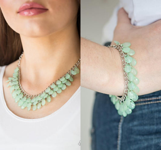 Next In SHINE - Green necklace w/ matching bracelets