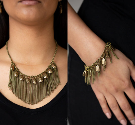 Bragging Rights - Brass necklace w/ matching bracelet