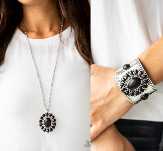 Rancho Roamer - Black necklace w/ matching cuff bracelet
