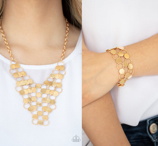 Net Result - Gold necklace w/ matching bracelet