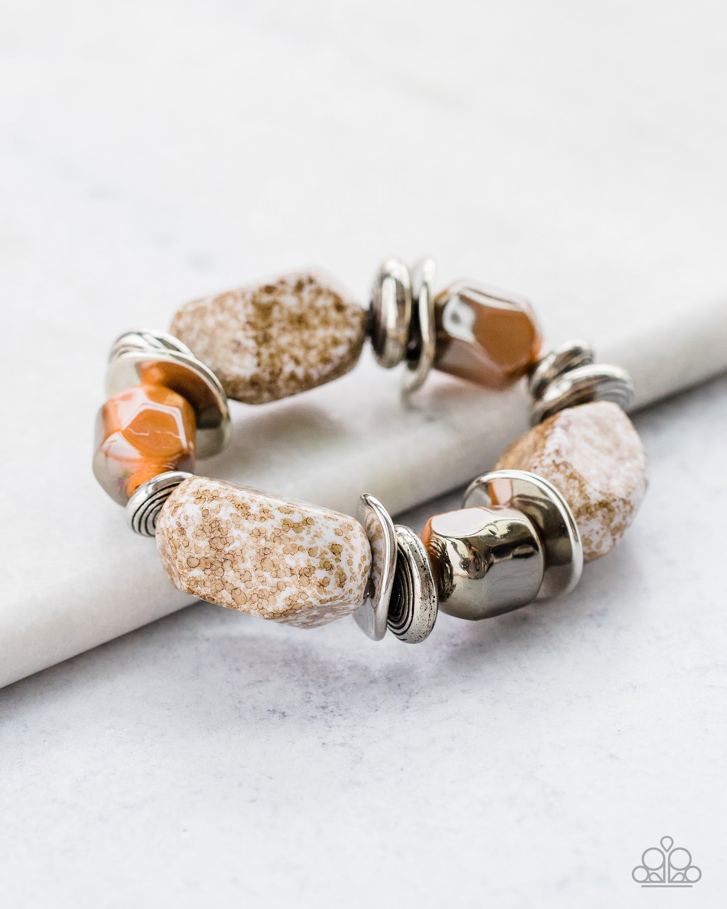 In Good Glazes - Peach/Brown necklace w/ matching bracelet