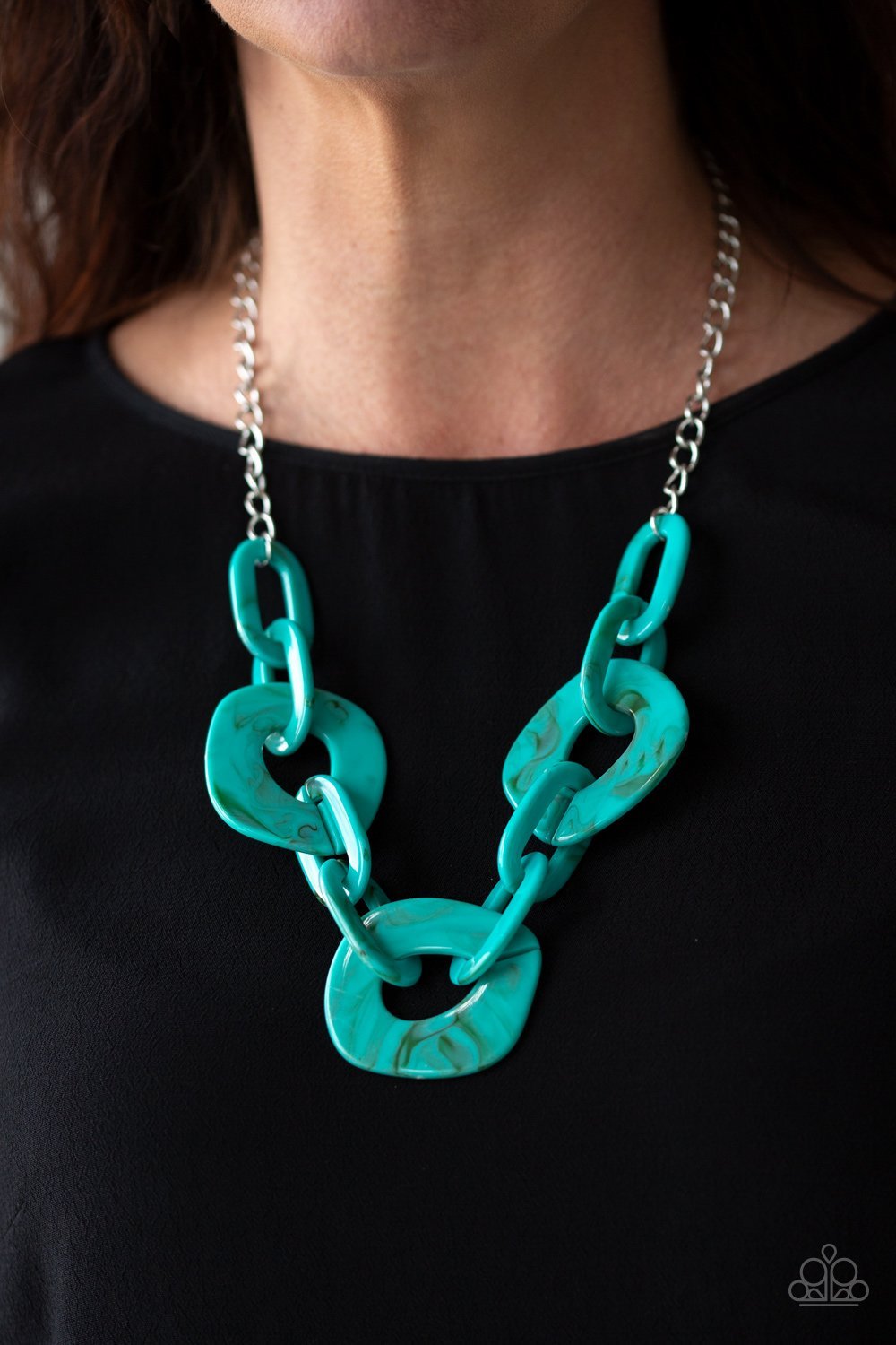 Courageously Chromatic - blue acrylic necklace