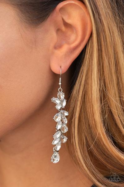 Unlimited Luster - White Rhinestones Earrings