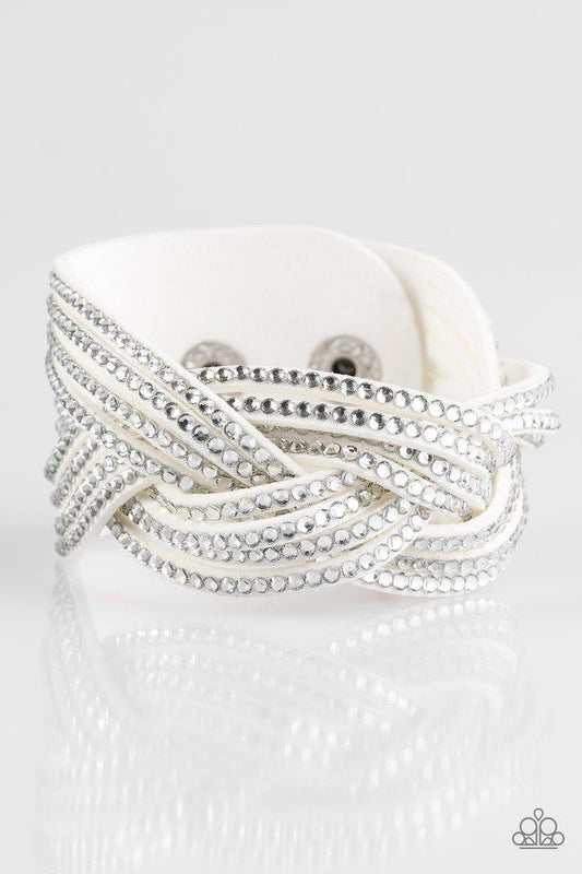 Big City Shimmer - White wrap bracelet