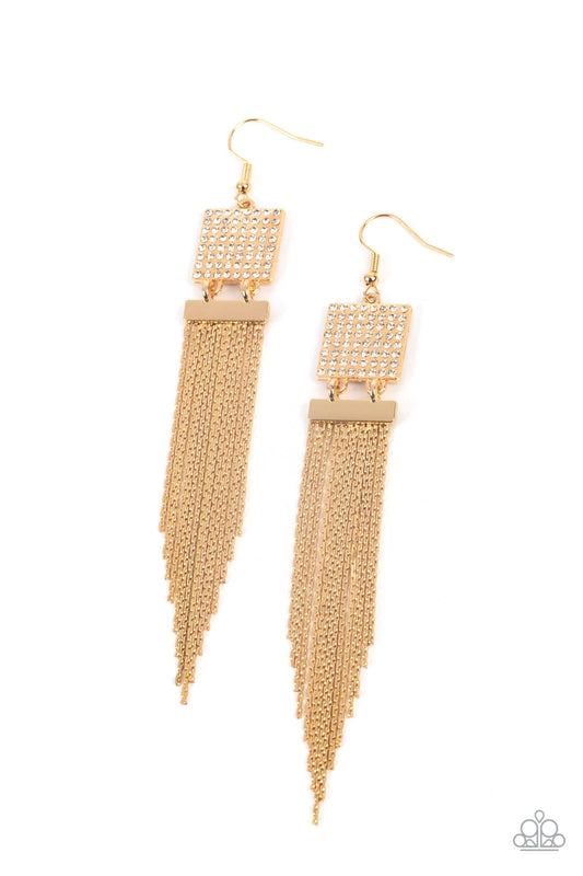 Dramatically Deco - gold earrings (MARCH 2022-LIFE OF THE PARTY)