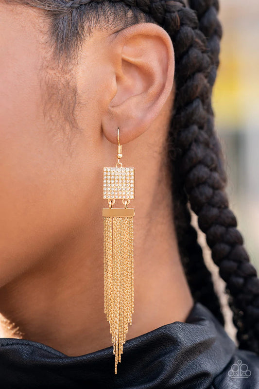 Dramatically Deco - gold earrings (MARCH 2022-LIFE OF THE PARTY)