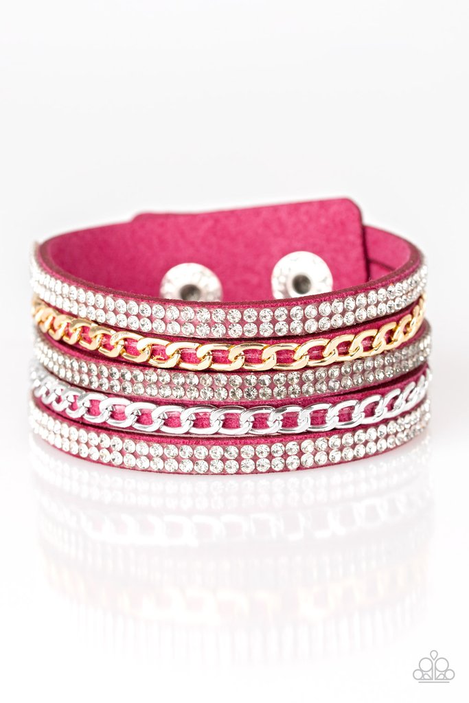 Fashion Fiend - pink/gold wrap urban bracelet