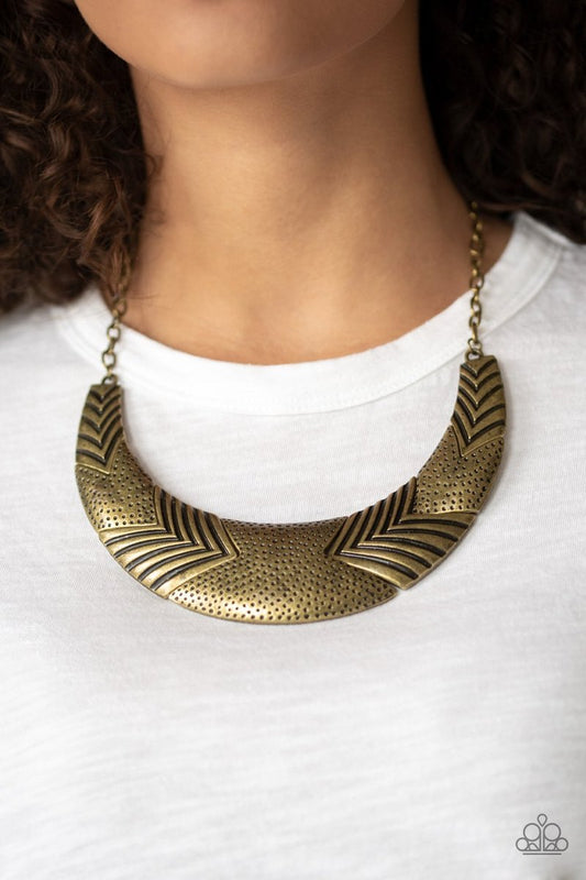 Geographic Goddess - brass necklace