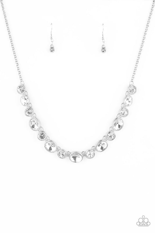 Girl's Gotta Glow - white rhinestones necklace