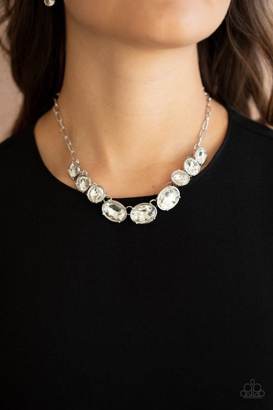 GORGEOUSLY GLACIAL - WHITE RHINESTONES NECKLACE (June 2021 Life of the Party)