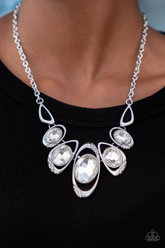 Hypnotic Twinkle - white gem necklace