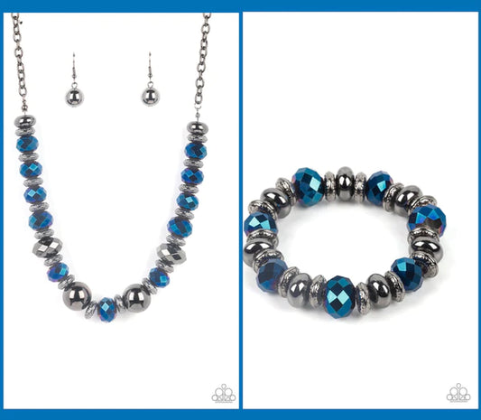 Interstellar Influencer-Blue Necklace & Matching Bracelet