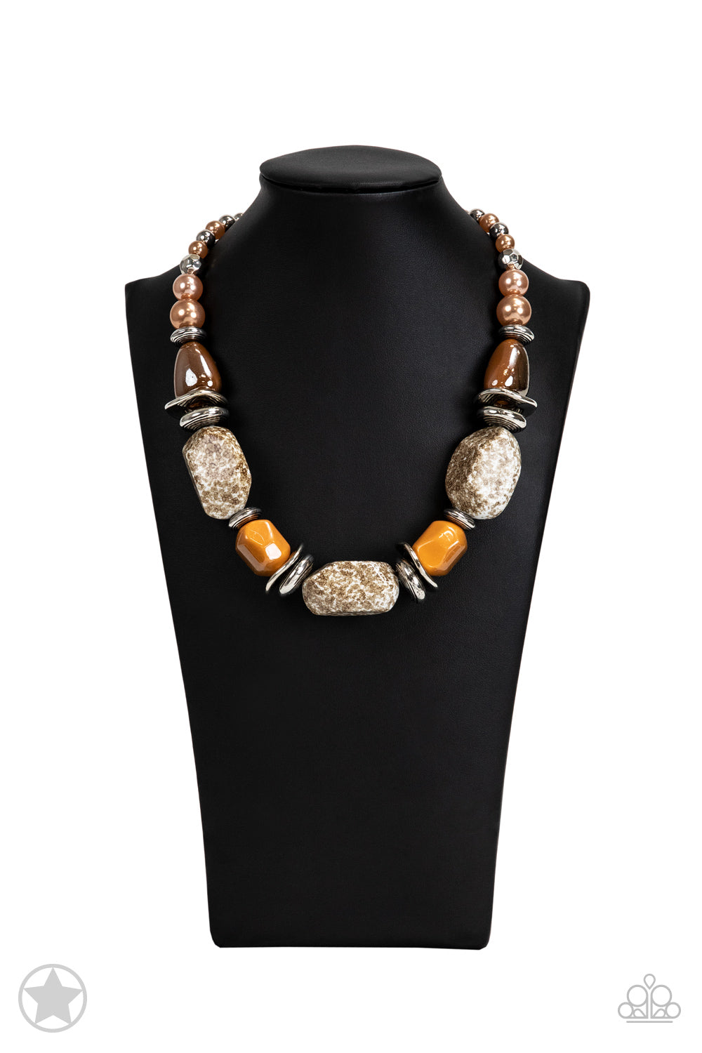 In Good Glazes - Peach/Brown necklace w/ matching bracelet
