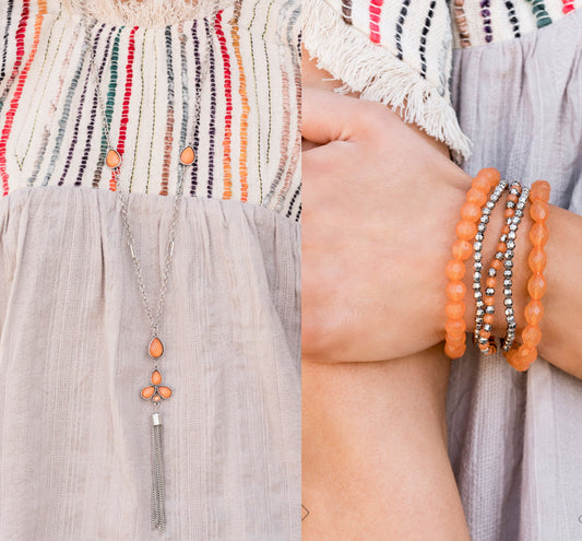 Eden Dew - Orange necklace w/matching bracelet