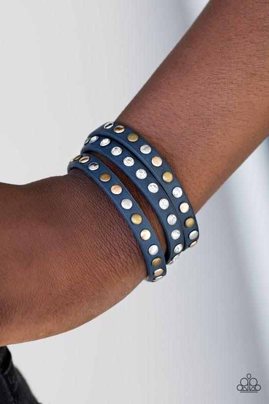 Lets Go For a Catwalk - blue wrap bracelet