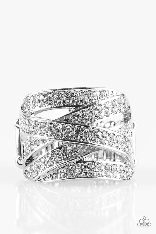 Life In The Glitter Lane - White Rhinestones Ring