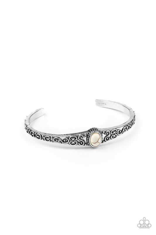 Make Your Own Path - White Stone Cuff bracelet