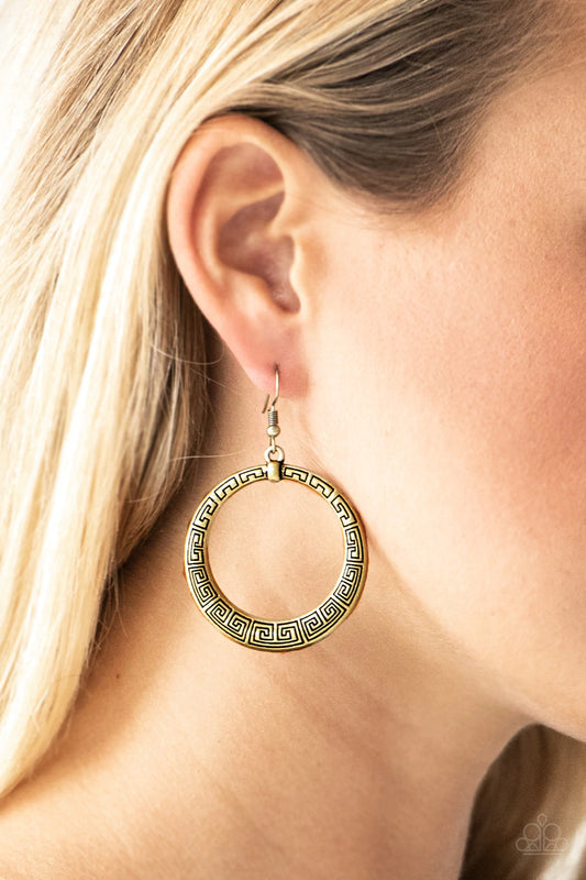 Mayan Mantra - Brass earrings