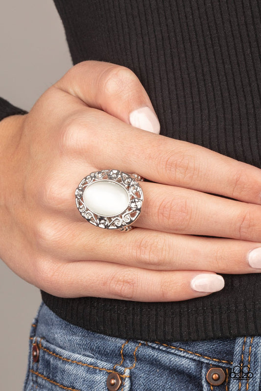 Moonlit Marigold - White Moonstone ring