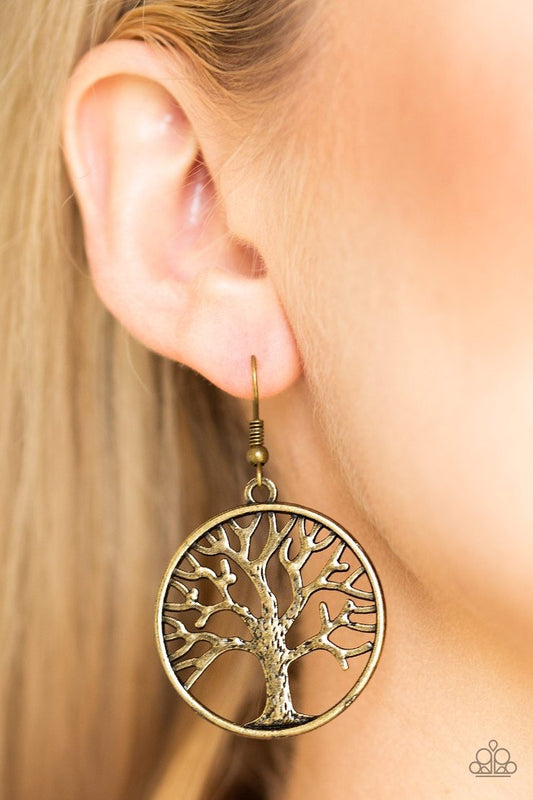 My Treehouse Is Your Treehouse - brass earrings