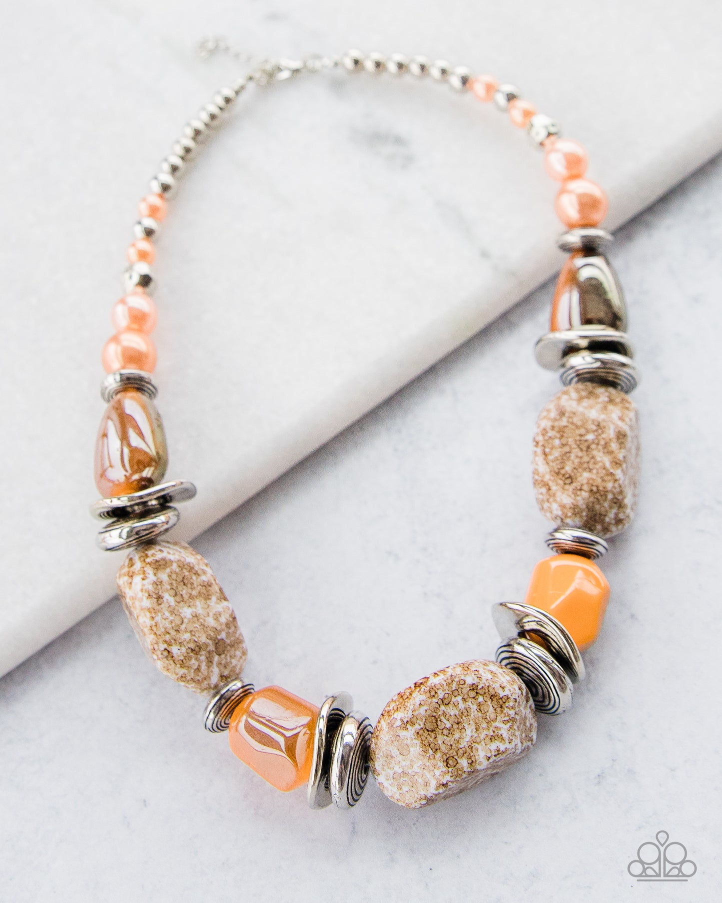 In Good Glazes - Peach/Brown necklace w/ matching bracelet