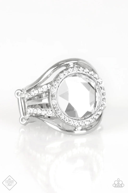 Stay for the Fireworks - White Rhinestone Ring