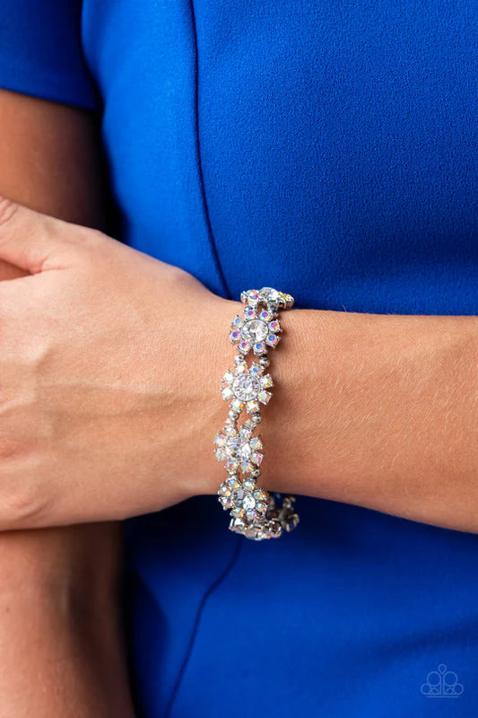 Premium Perennial - white gem iridescent bracelet
