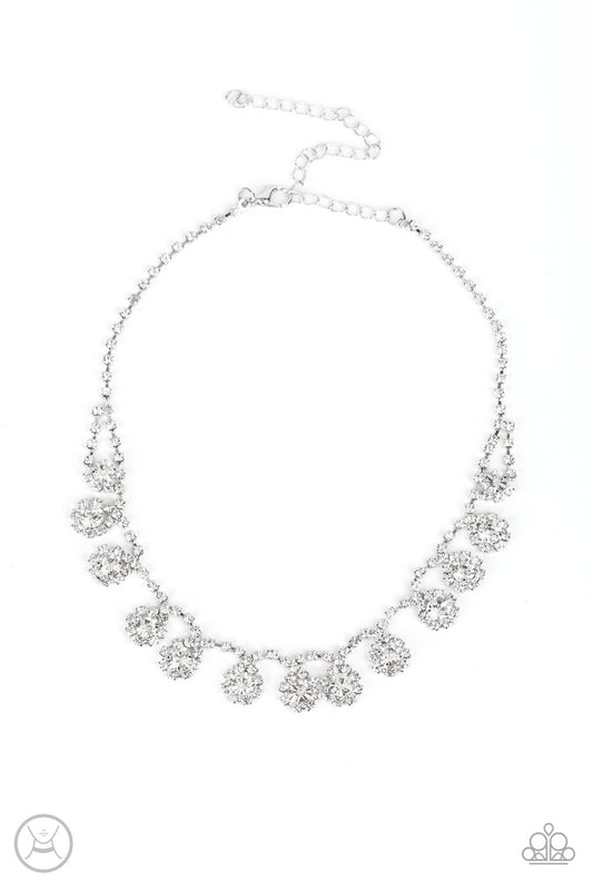 Princess Prominence - white gem choker necklace