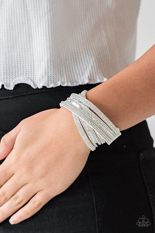 Rock Star Attitude - white wrap bracelet