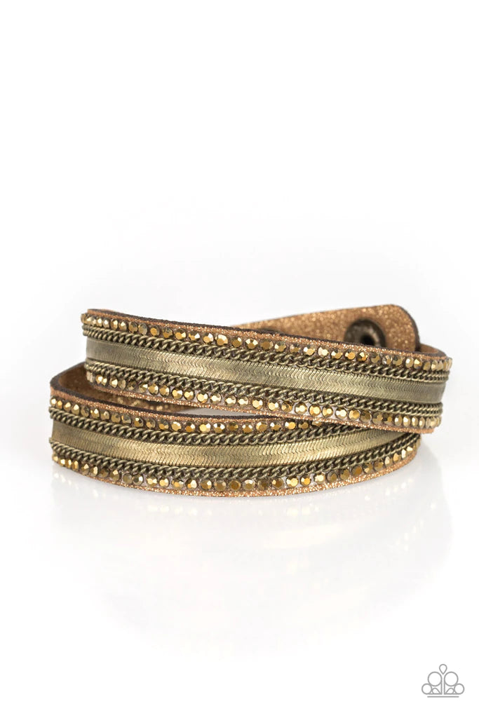 Rocker Rivalry - brass wrap bracelet