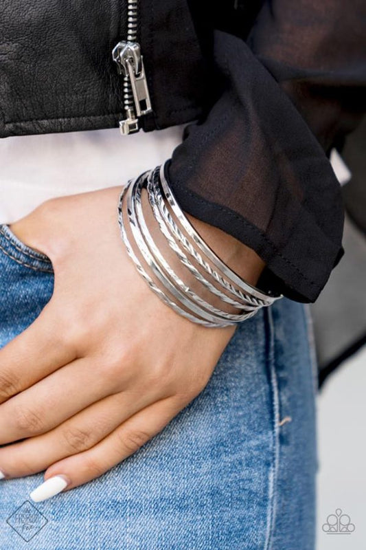Rumble In The Concrete Jungle – Silver Bangle Bracelet