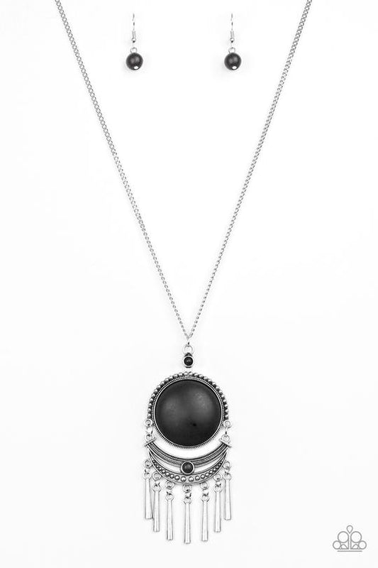 Rural Rustler - black stone necklace