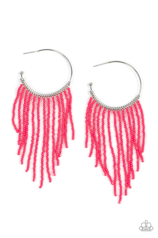 Saguaro Breeze - Pink seed bead earrings