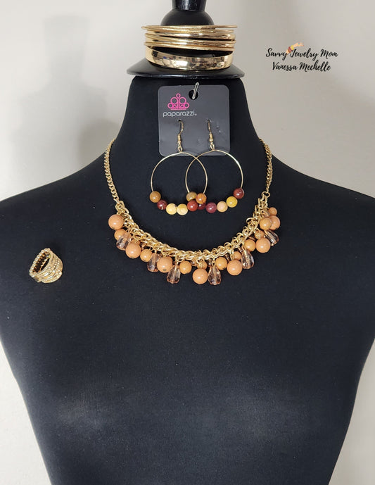 Savvy Set #295 (Brown & Gold, 4 piece set)