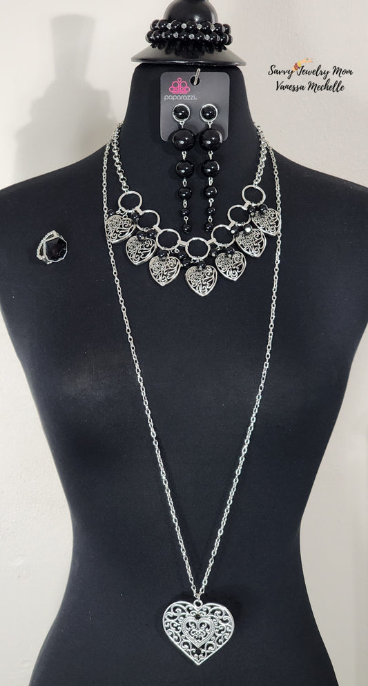 Savvy Set #300 (Black heart inspired, 4 piece set)