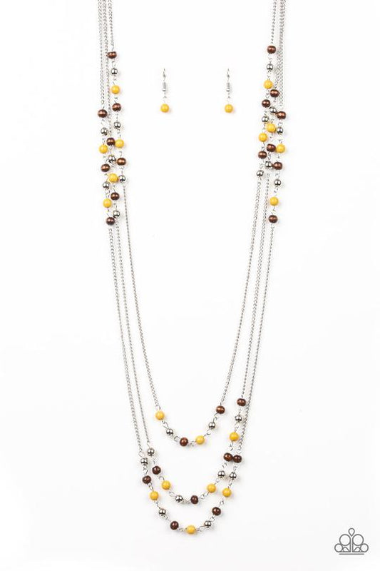 Seasonal Sensation - yellow/brown multi necklace