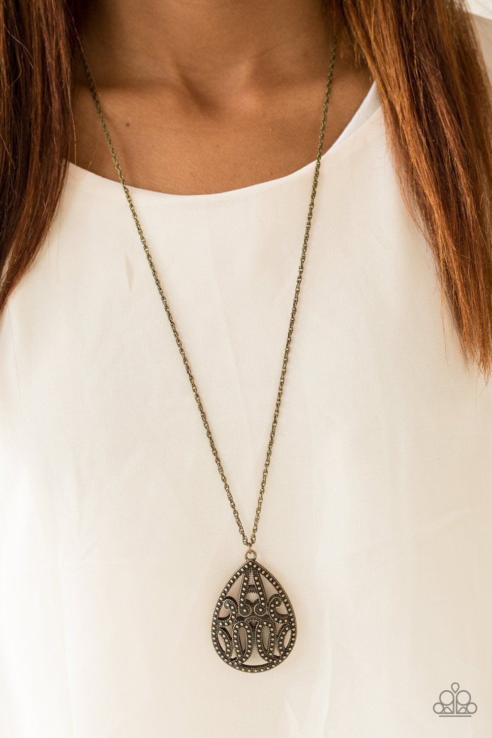 Teardrop DEAD-Gorgeous - Brass Necklace