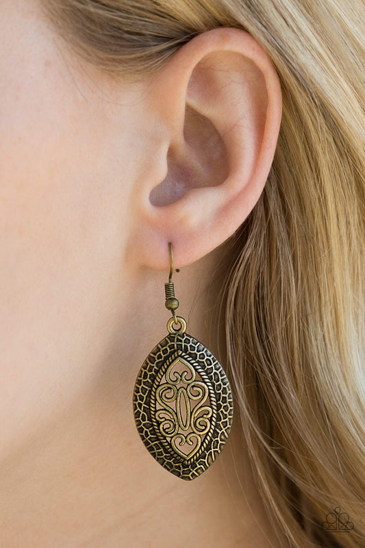 Tribal Tribute - brass earrings