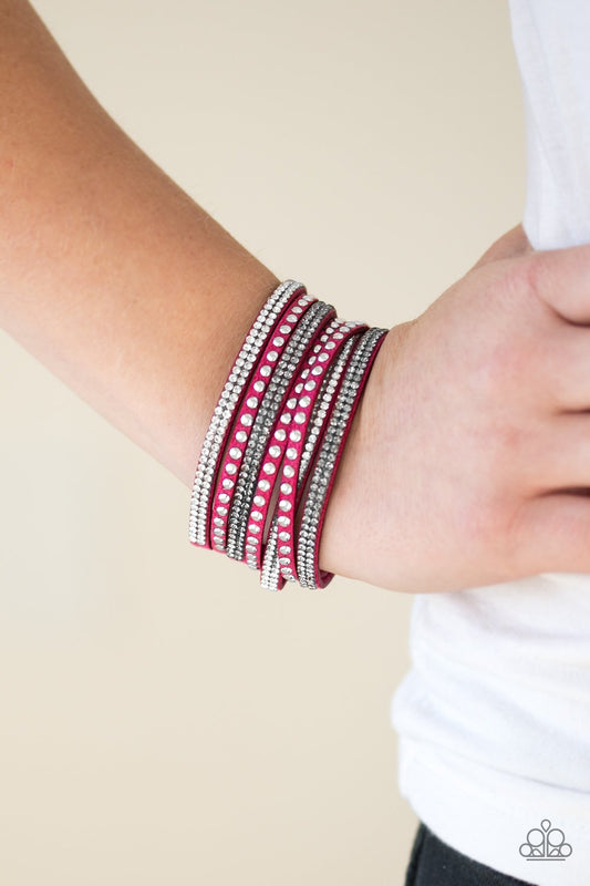 Victory Shine - Pink wrap bracelet