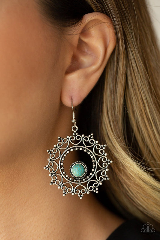 Wreathed in Whimsicality - Blue/Turquoise earrings