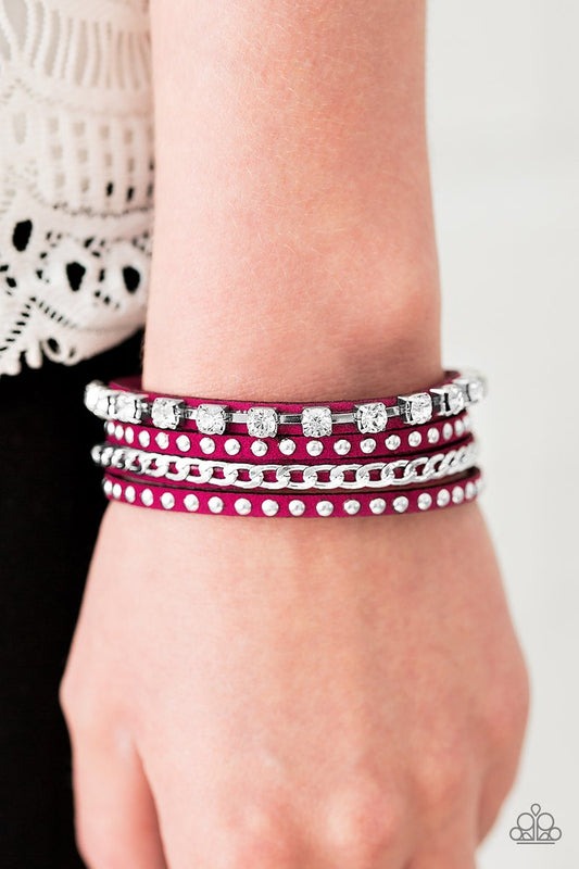 You Talkin to Me - pink wrap bracelet