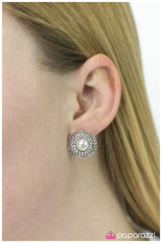 A Grand Gesture - White Pearl Post Earrings