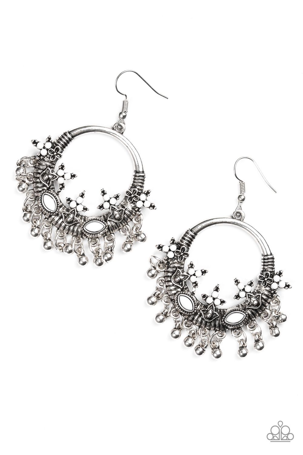 Musical Mantras - white earrings